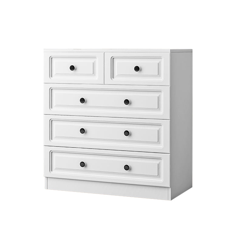 Scandinavian Solid Wood Combo Dresser Kids Nightstand in White