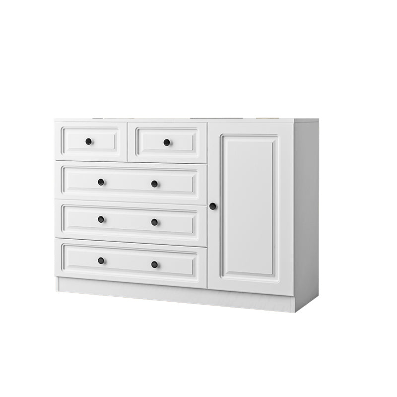 Scandinavian Solid Wood Combo Dresser Kids Nightstand in White