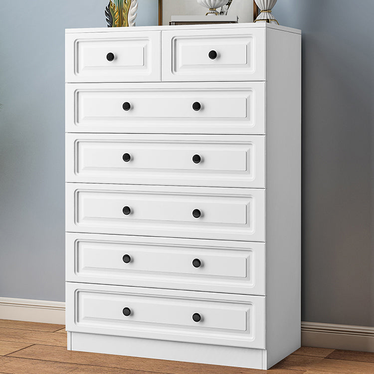 Scandinavian Solid Wood Combo Dresser Kids Nightstand in White