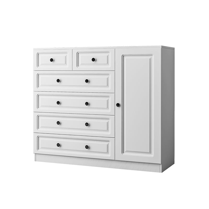 Scandinavian Solid Wood Combo Dresser Kids Nightstand in White