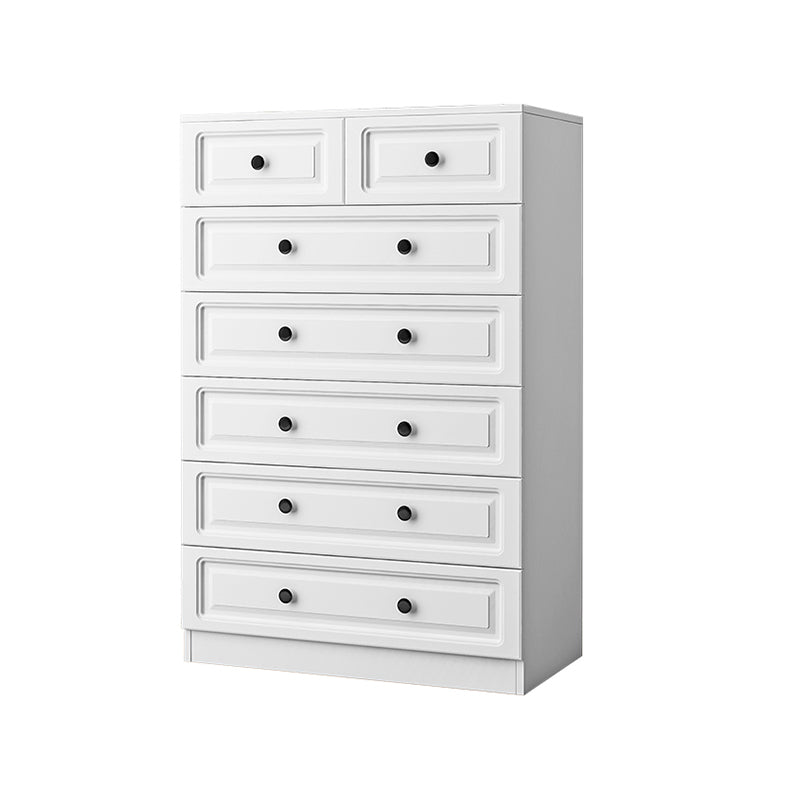 Scandinavian Solid Wood Combo Dresser Kids Nightstand in White