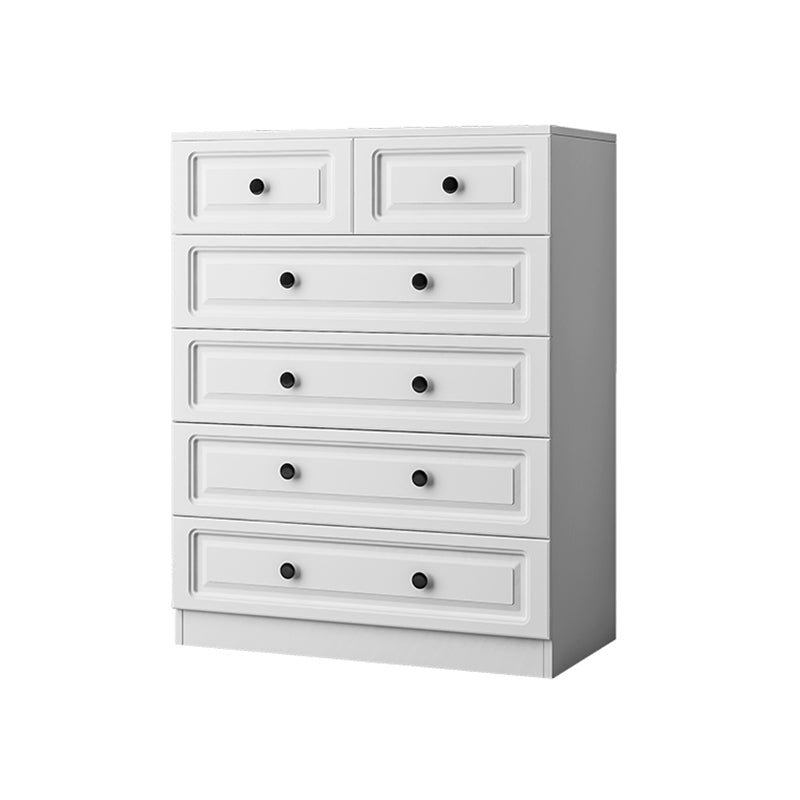 Scandinavian Solid Wood Combo Dresser Kids Nightstand in White