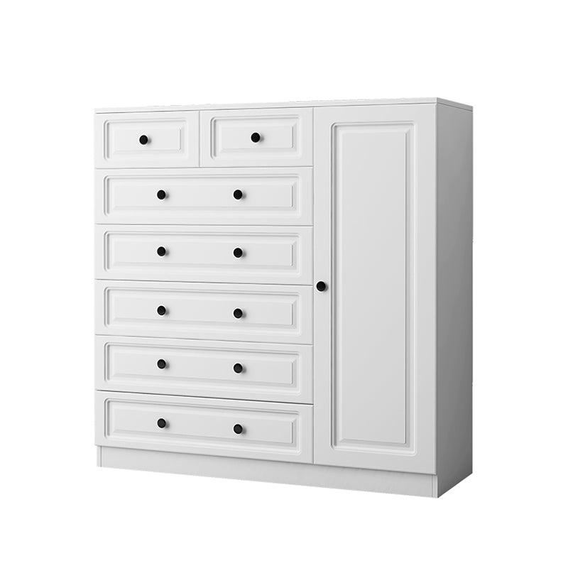 Scandinavian Solid Wood Combo Dresser Kids Nightstand in White