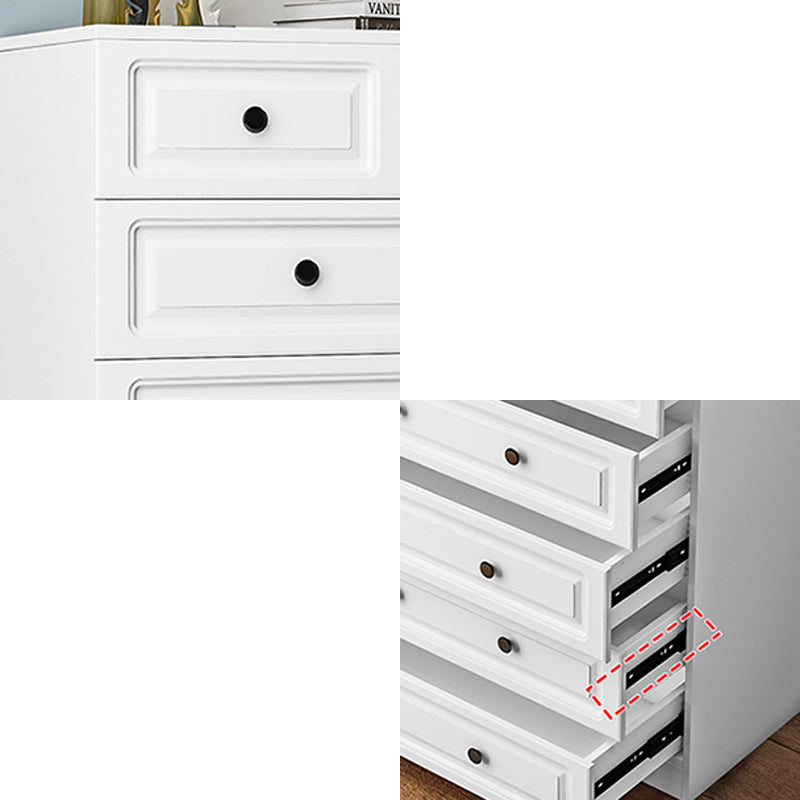 Scandinavian Solid Wood Combo Dresser Kids Nightstand in White