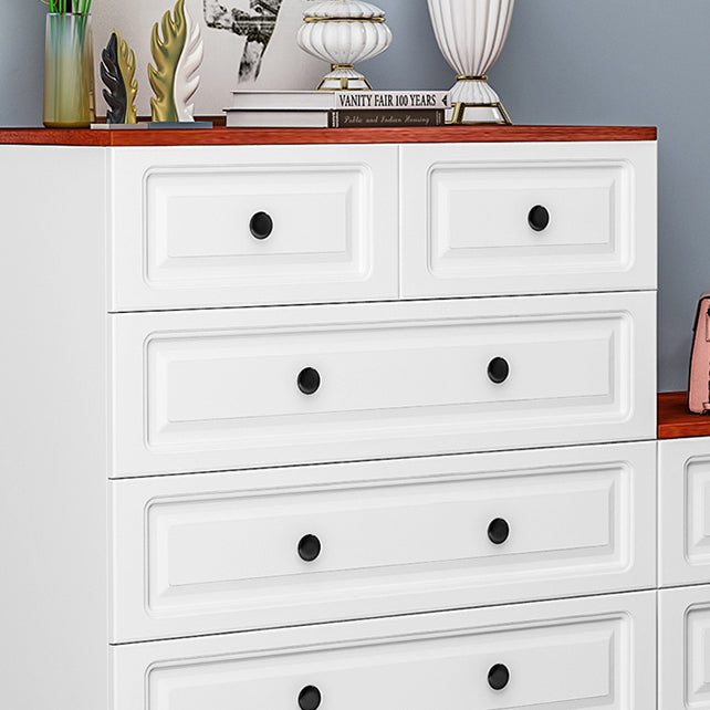 Scandinavian Solid Wood Combo Dresser Kids Nightstand in White