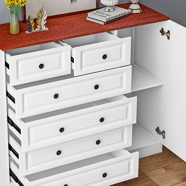 Scandinavian Solid Wood Combo Dresser Kids Nightstand in White