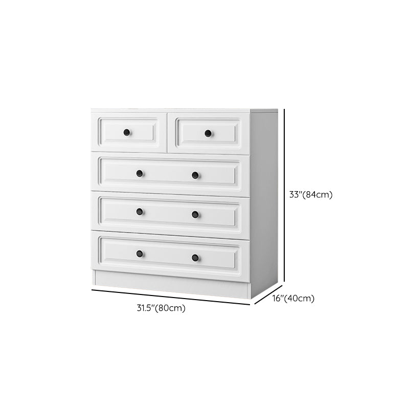 Scandinavian Solid Wood Combo Dresser Kids Nightstand in White