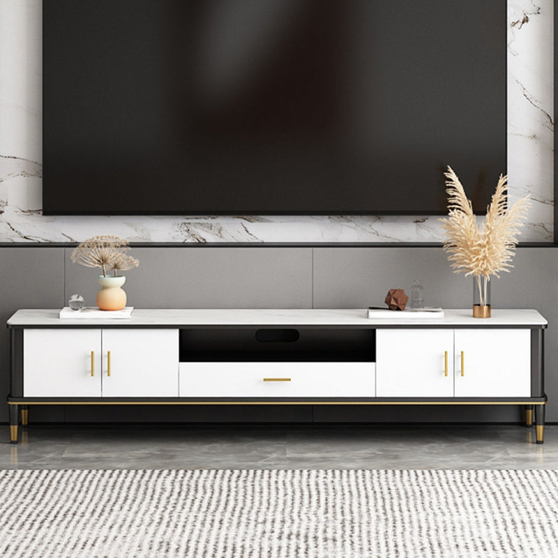 Contemporary TV Media Console Stone TV Stand Console with Drawer