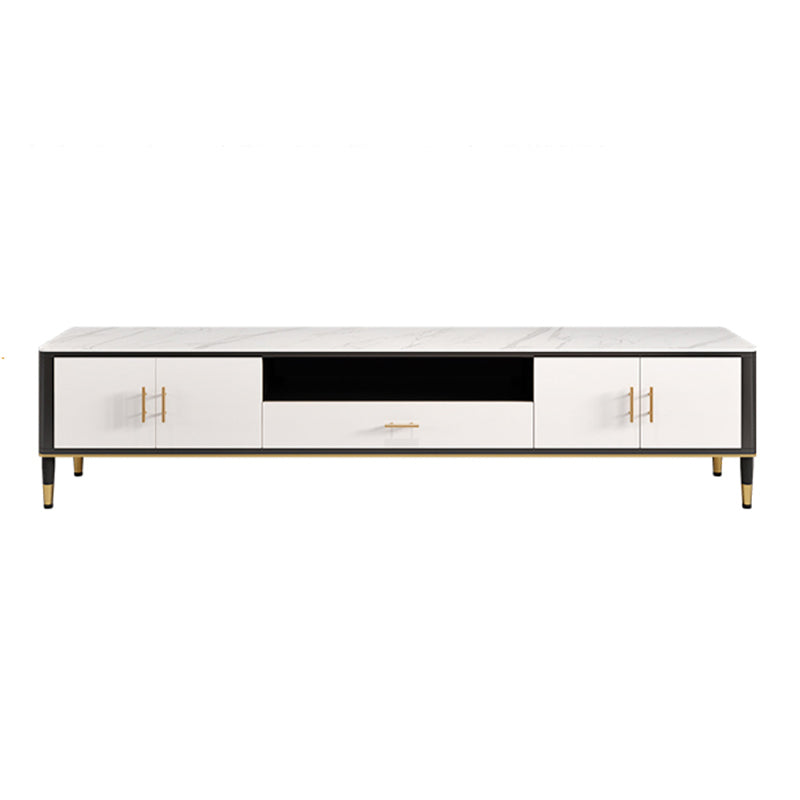 Contemporary TV Media Console Stone TV Stand Console with Drawer