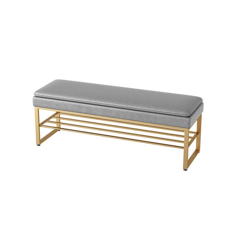 Modern Entryway Bench Cushioned Rectangle Metal Seating Bench