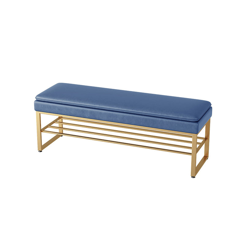 Modern Entryway Bench Cushioned Rectangle Metal Seating Bench