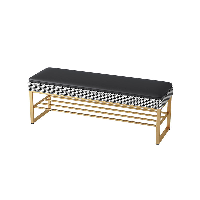 Modern Entryway Bench Cushioned Rectangle Metal Seating Bench