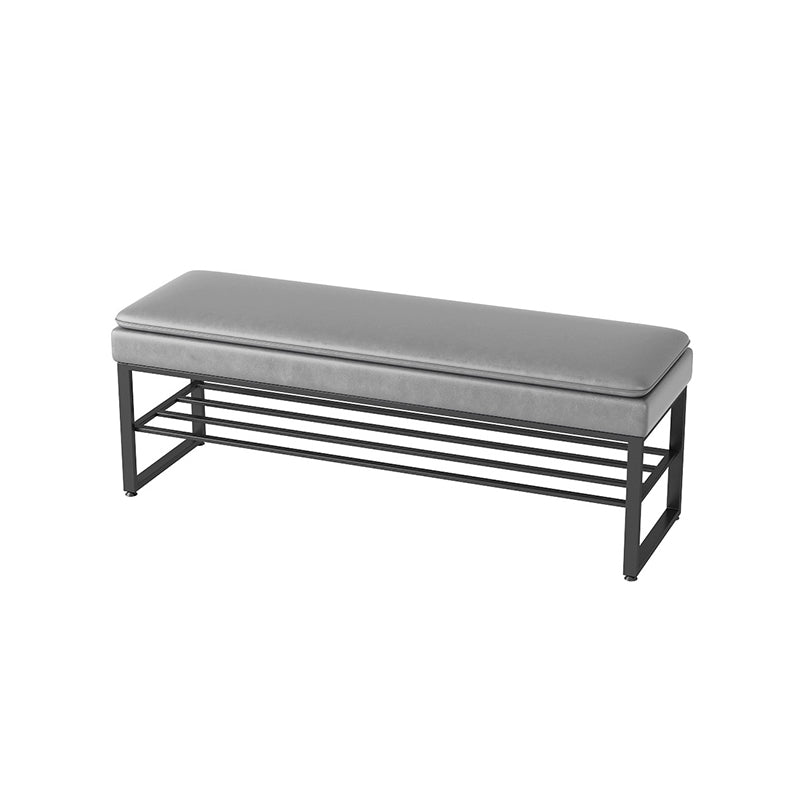 Modern Entryway Bench Cushioned Rectangle Metal Seating Bench