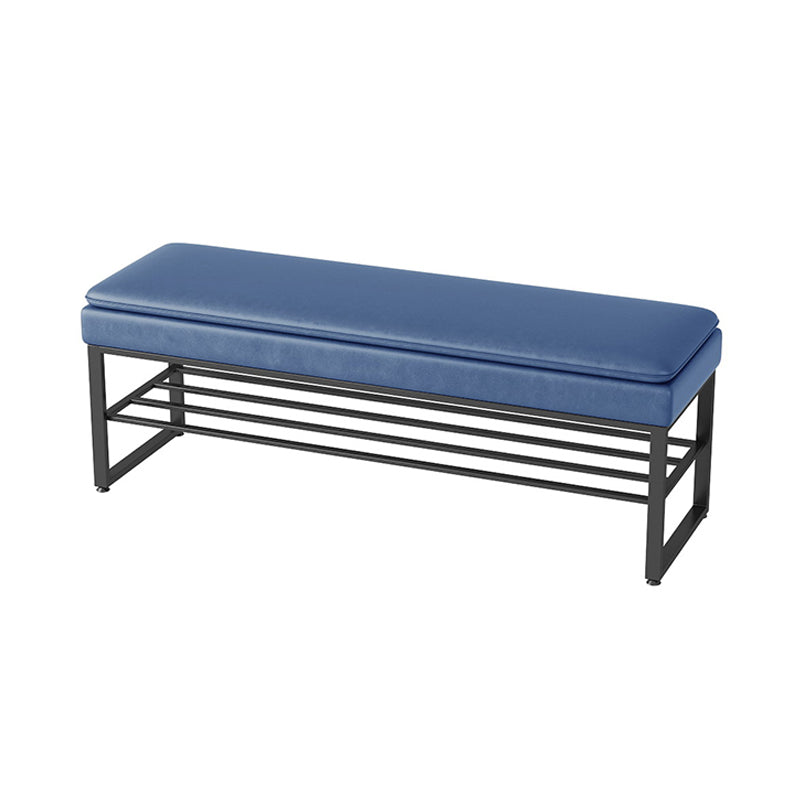 Modern Entryway Bench Cushioned Rectangle Metal Seating Bench