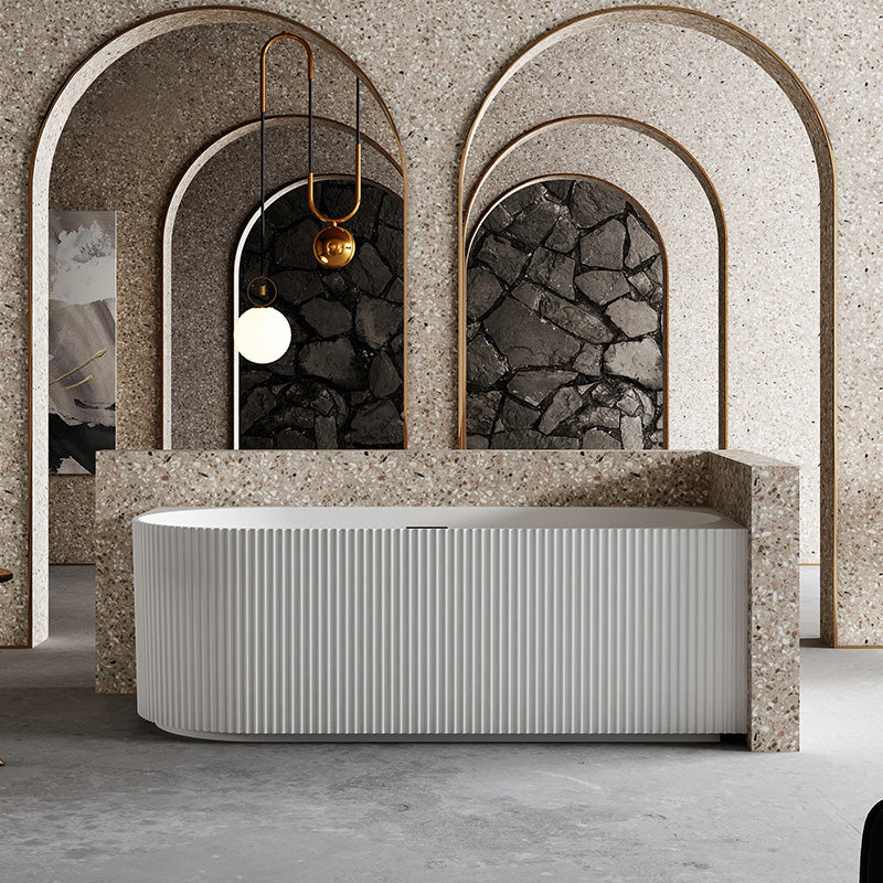 Back to Wall Soaking Bathtub Modern Acrylic Antique Finish Bath Tub