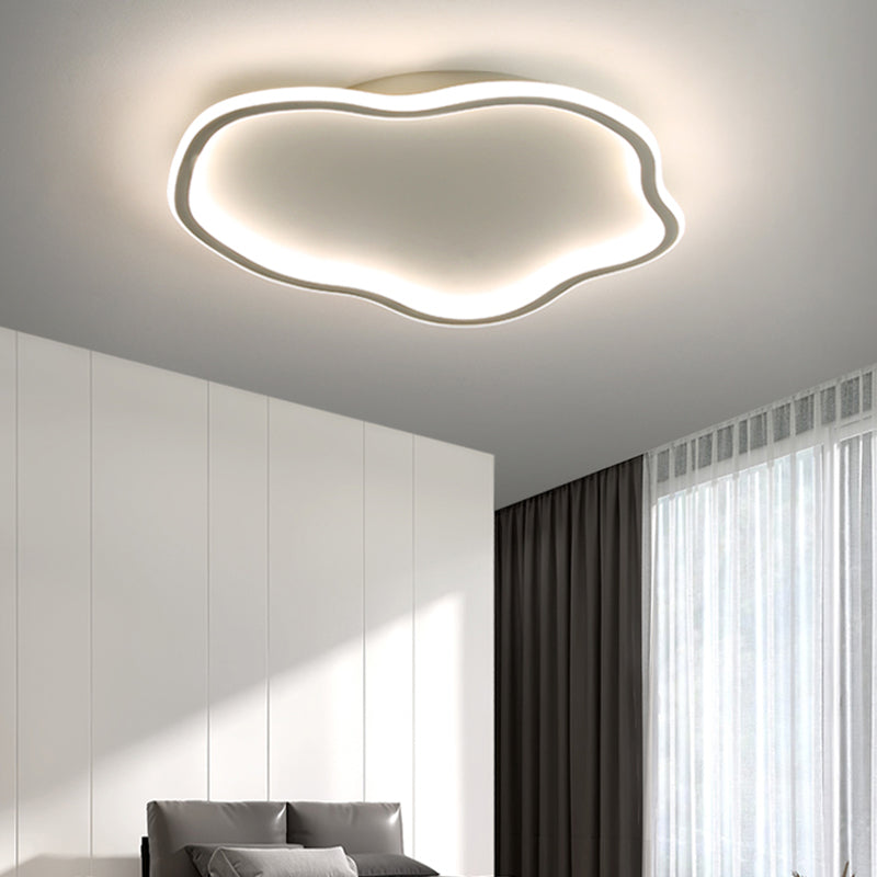 Minimalism Ceiling Light Wave Flush Mount with Metal for Bedroom