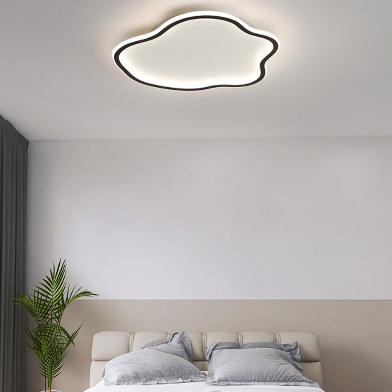 Minimalism Ceiling Light Wave Flush Mount with Metal for Bedroom