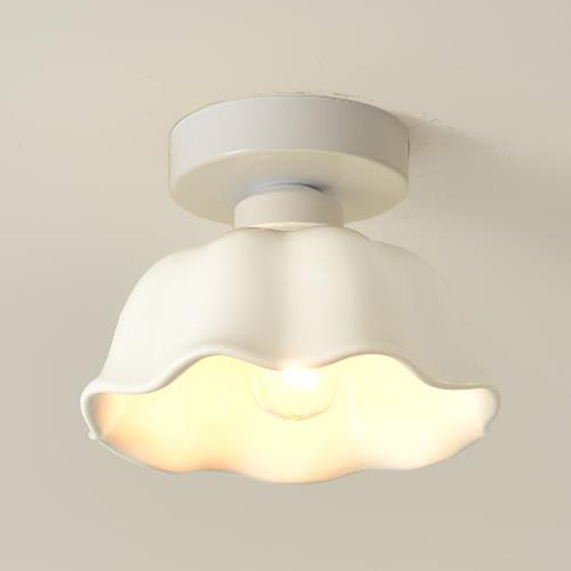 Modern White Shaded Ceiling Light Flush Mount Lighting for Bedroom