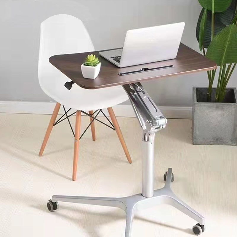 Modern Style Wooden Office Desk Rectangular Shape Movable Table with Wheels for Office