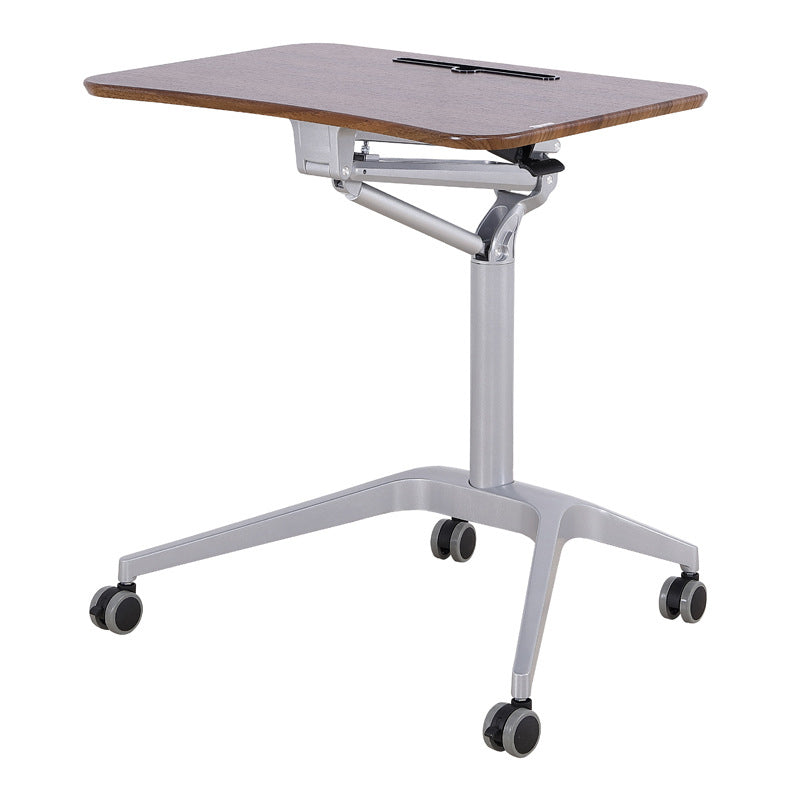 Modern Style Wooden Office Desk Rectangular Shape Movable Table with Wheels for Office