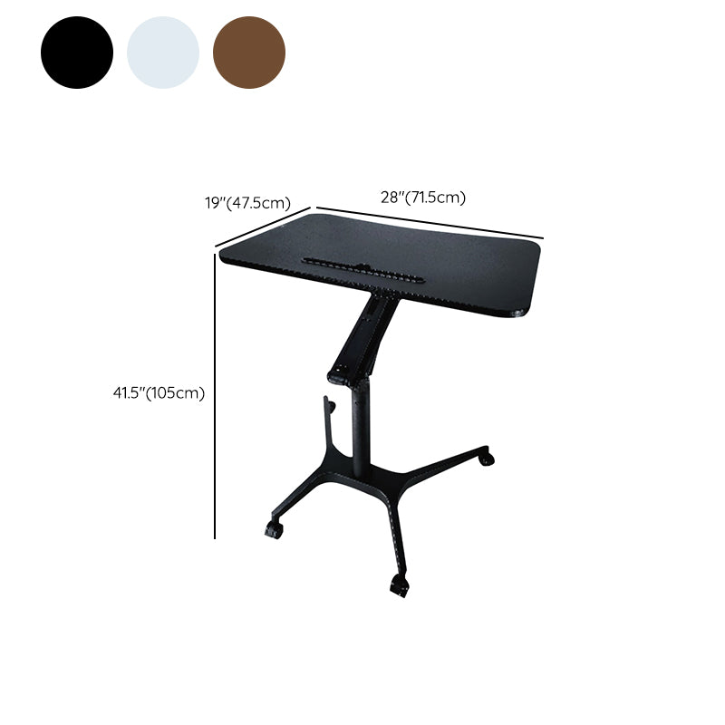 Modern Style Wooden Office Desk Rectangular Shape Movable Table with Wheels for Office