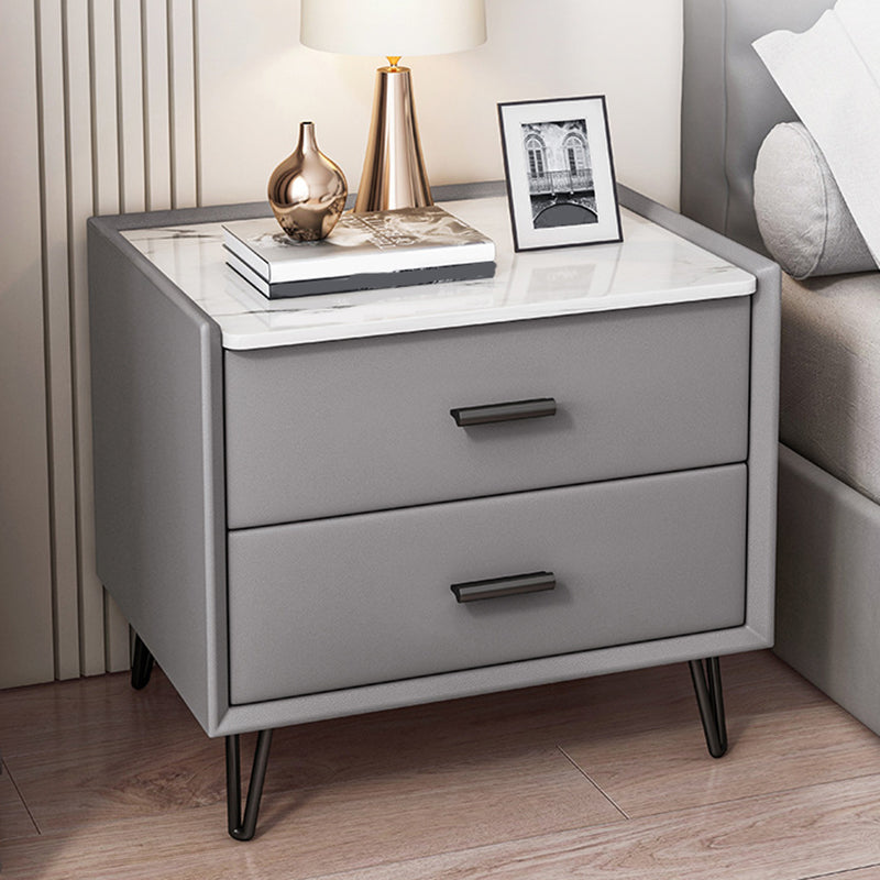 Modern Drawer Storage Accent Table Nightstand Antique Finish Bed Nightstand