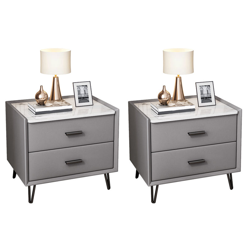 Modern Drawer Storage Accent Table Nightstand Antique Finish Bed Nightstand