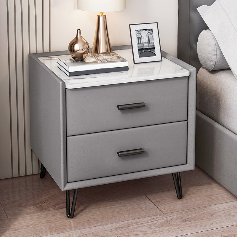 Modern Drawer Storage Accent Table Nightstand Antique Finish Bed Nightstand