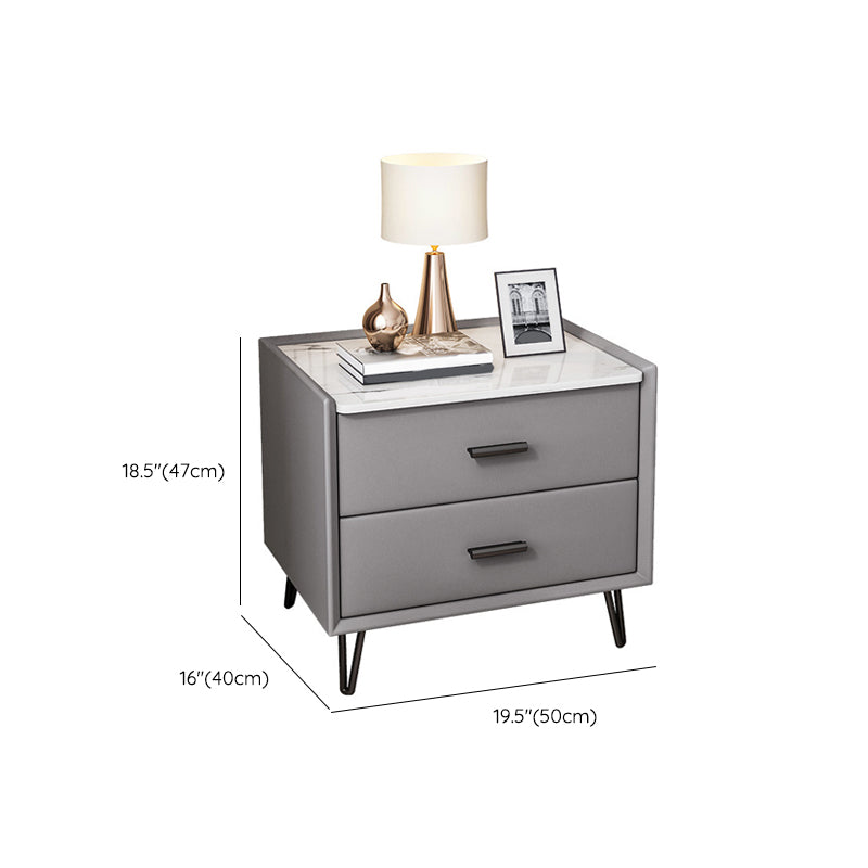 Modern Drawer Storage Accent Table Nightstand Antique Finish Bed Nightstand