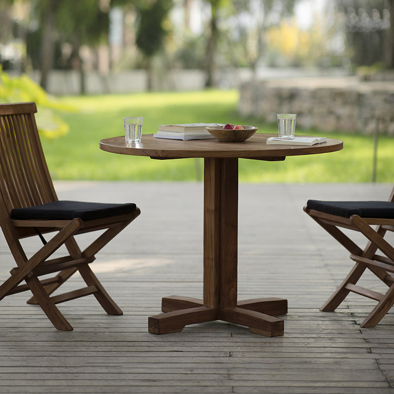 Modern Style Waterproof Courtyard Table Wood Geometric Outdoor Table