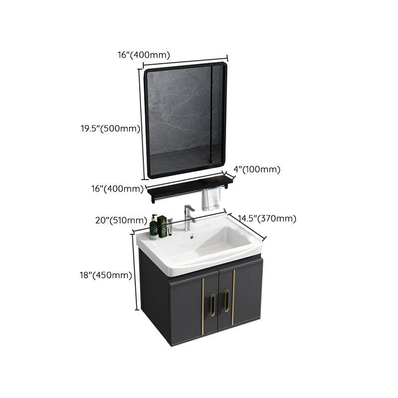 Modern Wall Mount Bathroom Vanity Set Faucet Included Bathroom Vanity