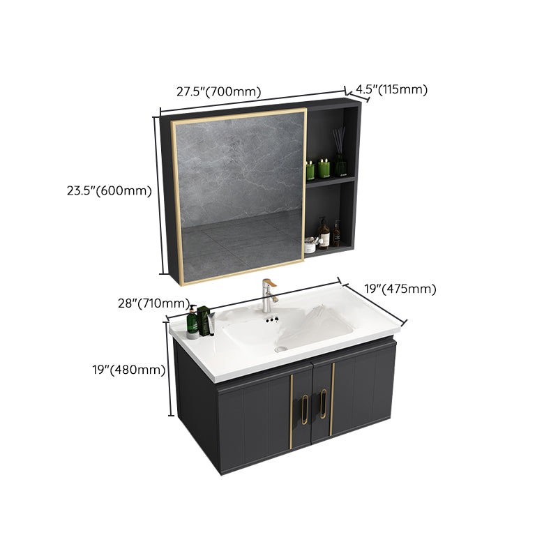 Modern Wall Mount Bathroom Vanity Set Faucet Included Bathroom Vanity