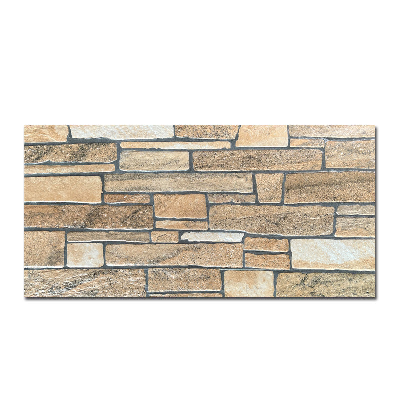 Modern Style Wall Tile Stacked Stone Texture Straight Edge Rectangle Waterproof Wall Tile