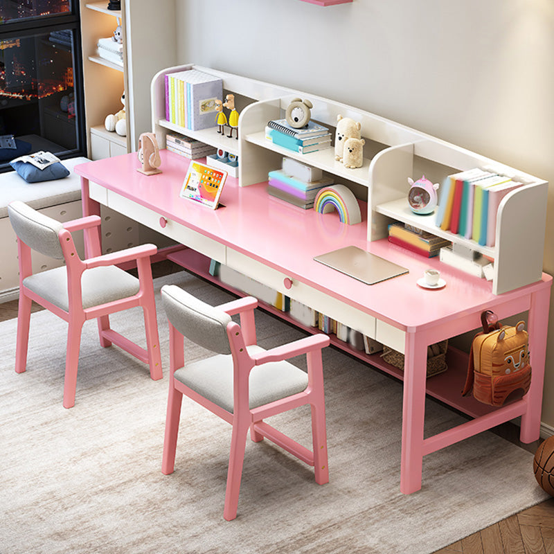 23.6" Width Kids Desk with Storage Drawer Solid Wood Child Desk Writing Desk