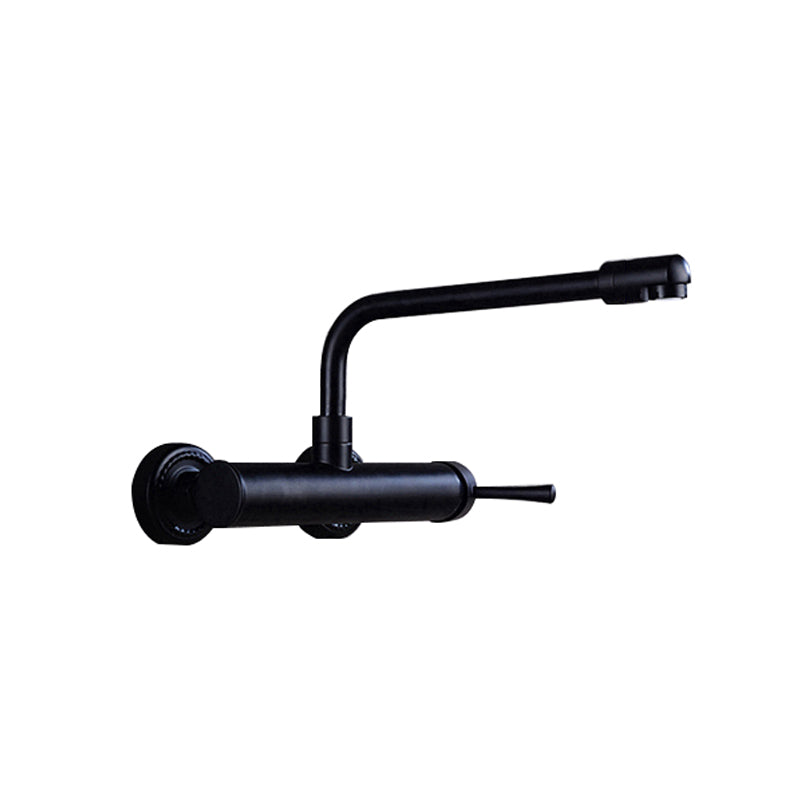 Contemporary 1-Handle Bar Faucet 2 Hole Kitchen Faucet in Black