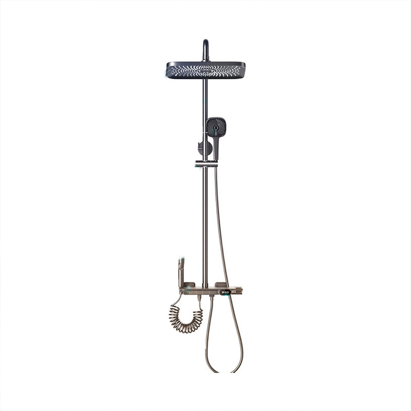 Grey Shower System Swivel Adjustable Spray Pattern Wall-Mounted Shower System