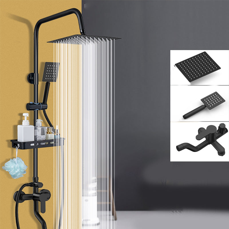 Shower Set Adjustable Spray Pattern Black Wall Mount Shower Hose Shower Set