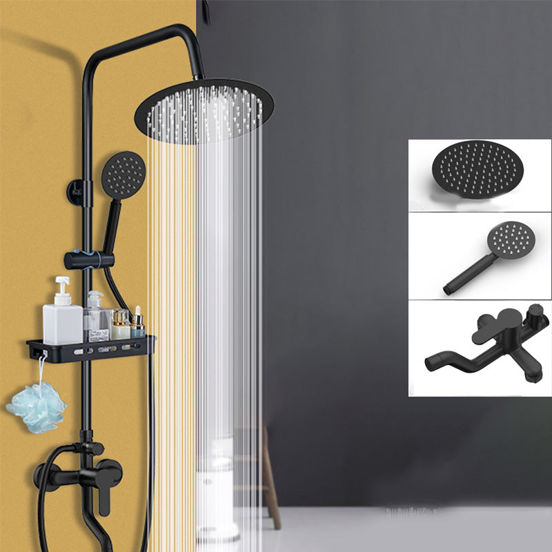 Shower Set Adjustable Spray Pattern Black Wall Mount Shower Hose Shower Set