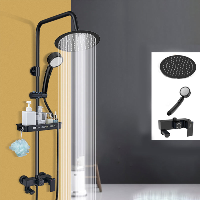 Shower Set Adjustable Spray Pattern Black Wall Mount Shower Hose Shower Set