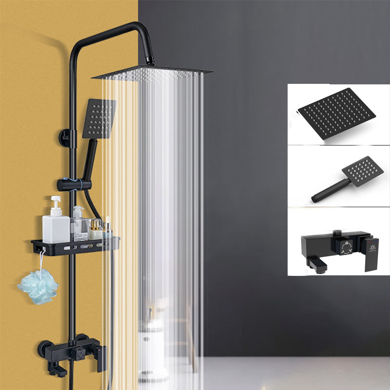 Shower Set Adjustable Spray Pattern Black Wall Mount Shower Hose Shower Set