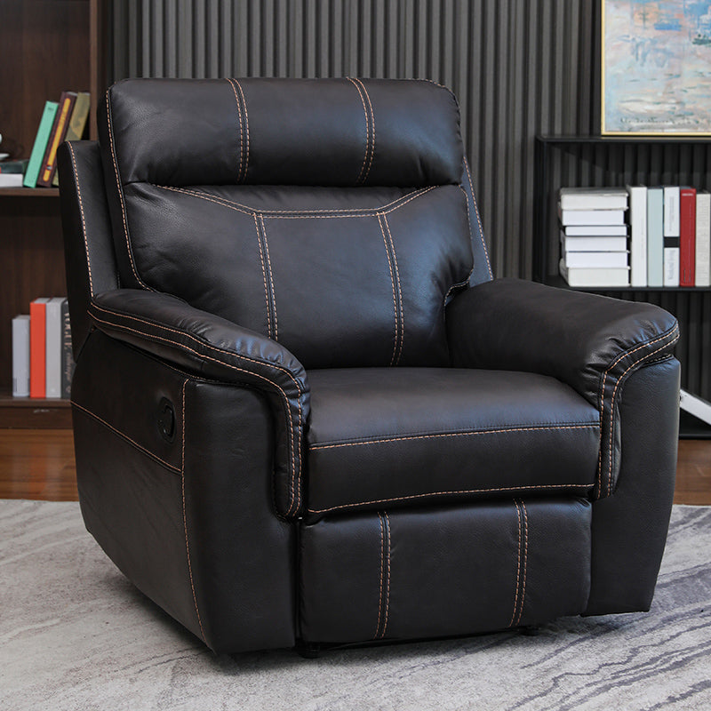 Contemporary Home Theater Recliner No Motion Manual-Push Botton Indoor