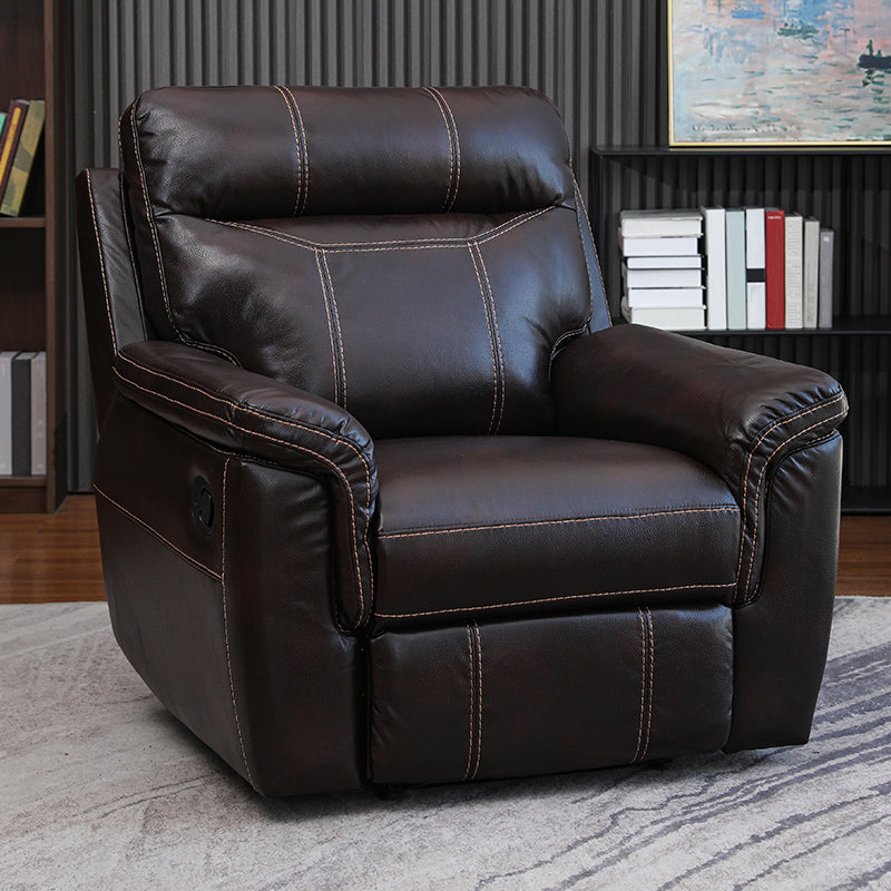 Contemporary Home Theater Recliner No Motion Manual-Push Botton Indoor