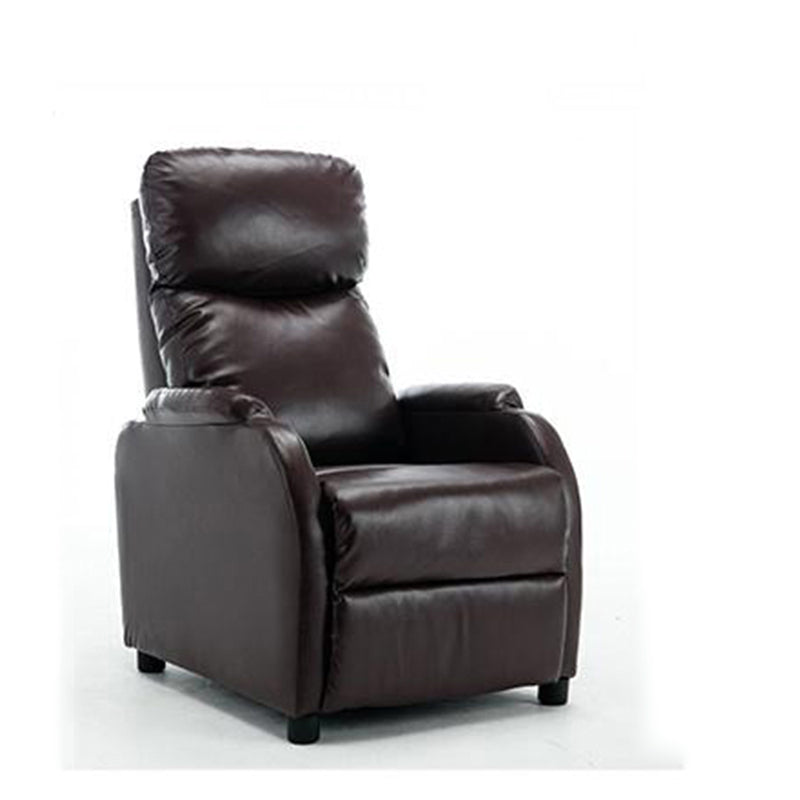 Contemporary Rocking Home Theater Recliner Solid Color Metal Manual-Push Botton