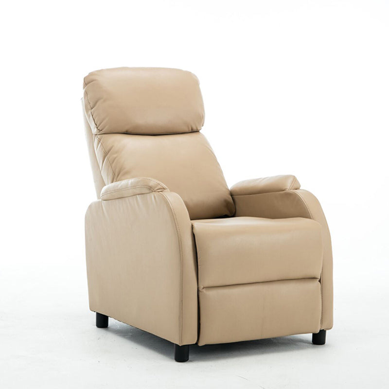 Contemporary Rocking Home Theater Recliner Solid Color Metal Manual-Push Botton