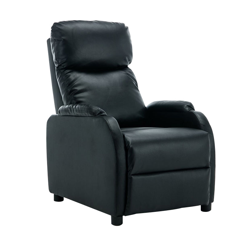 Contemporary Rocking Home Theater Recliner Solid Color Metal Manual-Push Botton