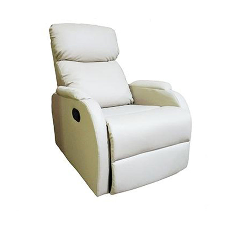 Contemporary Rocking Home Theater Recliner Solid Color Metal Manual-Push Botton