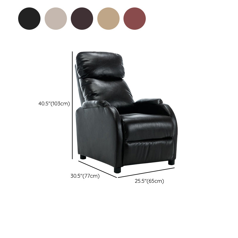 Contemporary Rocking Home Theater Recliner Solid Color Metal Manual-Push Botton