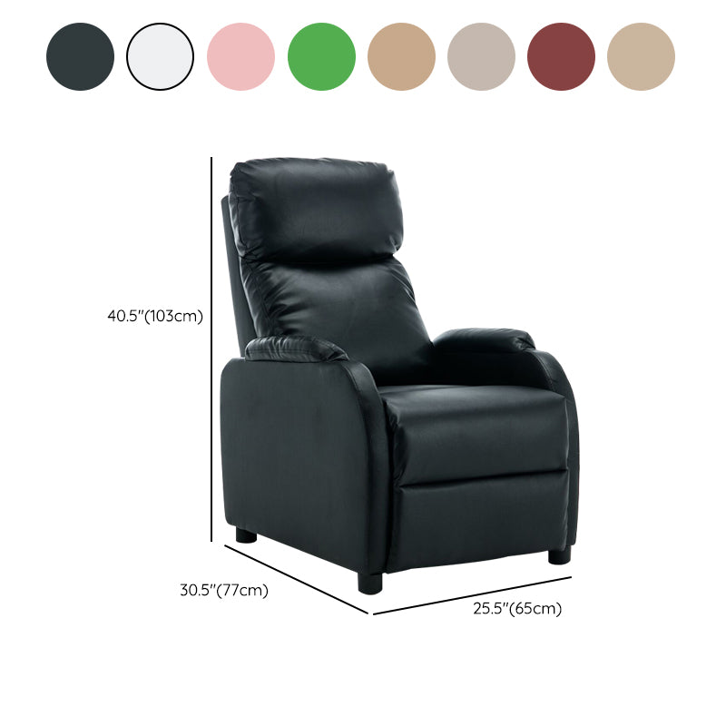 Contemporary Rocking Home Theater Recliner Solid Color Metal Manual-Push Botton