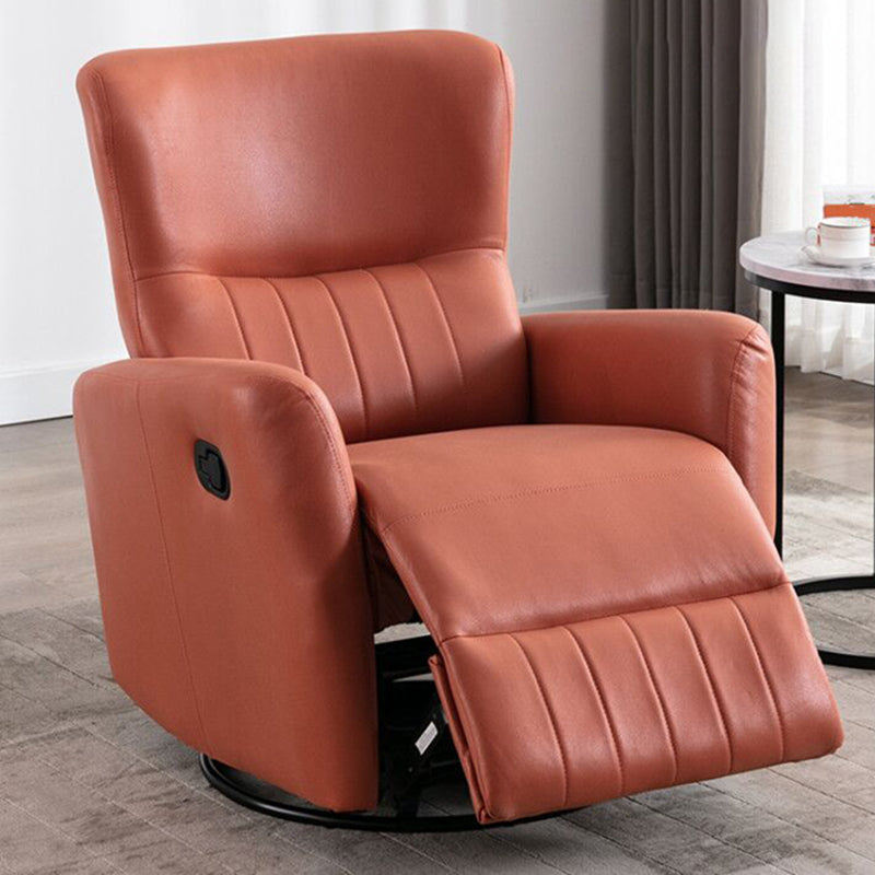 Swivel Rocker Standard Recliner Metal Frame Faux Leather Recliner Chair