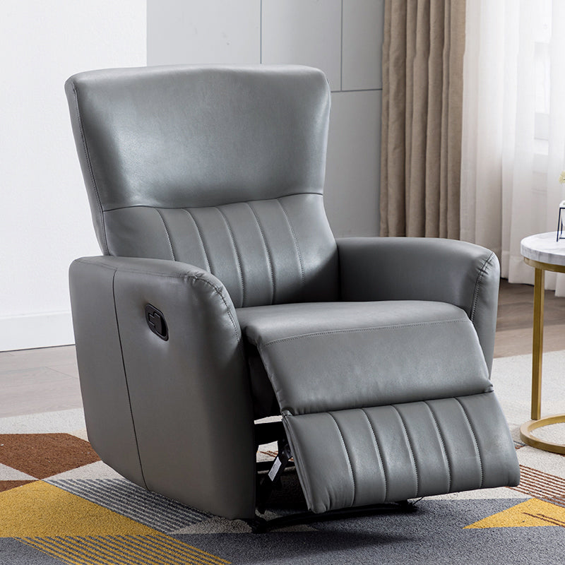 Swivel Rocker Standard Recliner Metal Frame Faux Leather Recliner Chair